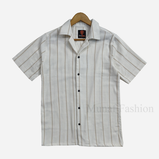 Off-White Check Dobby Cotton Summer Shirt