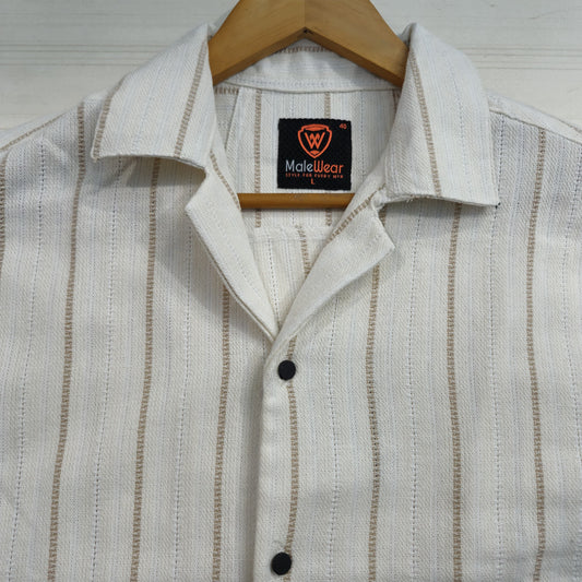 Off-White Check Dobby Cotton Summer Shirt