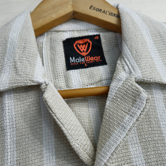 Light Grey Check Dobby Cotton Summer Shirt