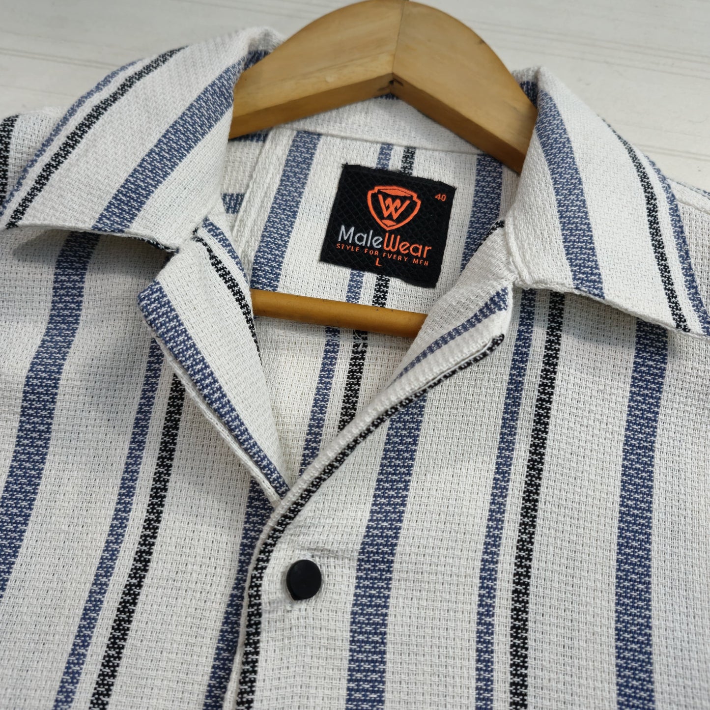 Blue Check Dobby Cotton Summer Shirt