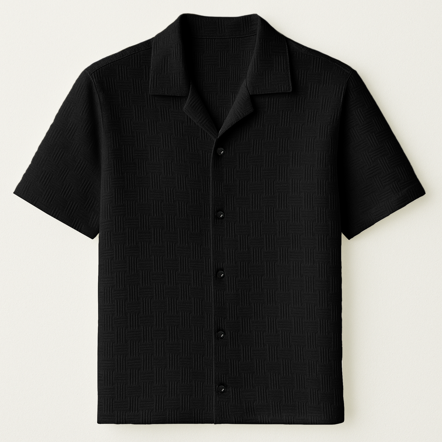 Black Cuban Popcorn Stripe Shirt