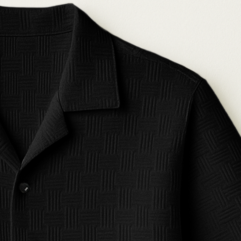 Black Cuban Popcorn Stripe Shirt
