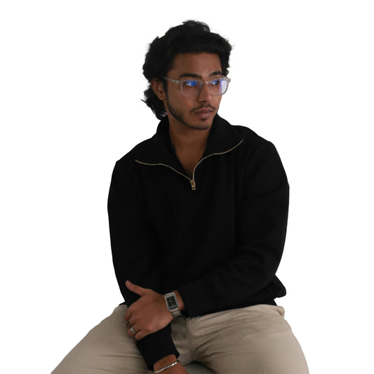 Black Solid Sweatshirt