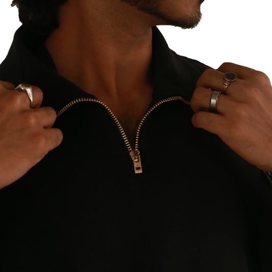 Black Solid Sweatshirt