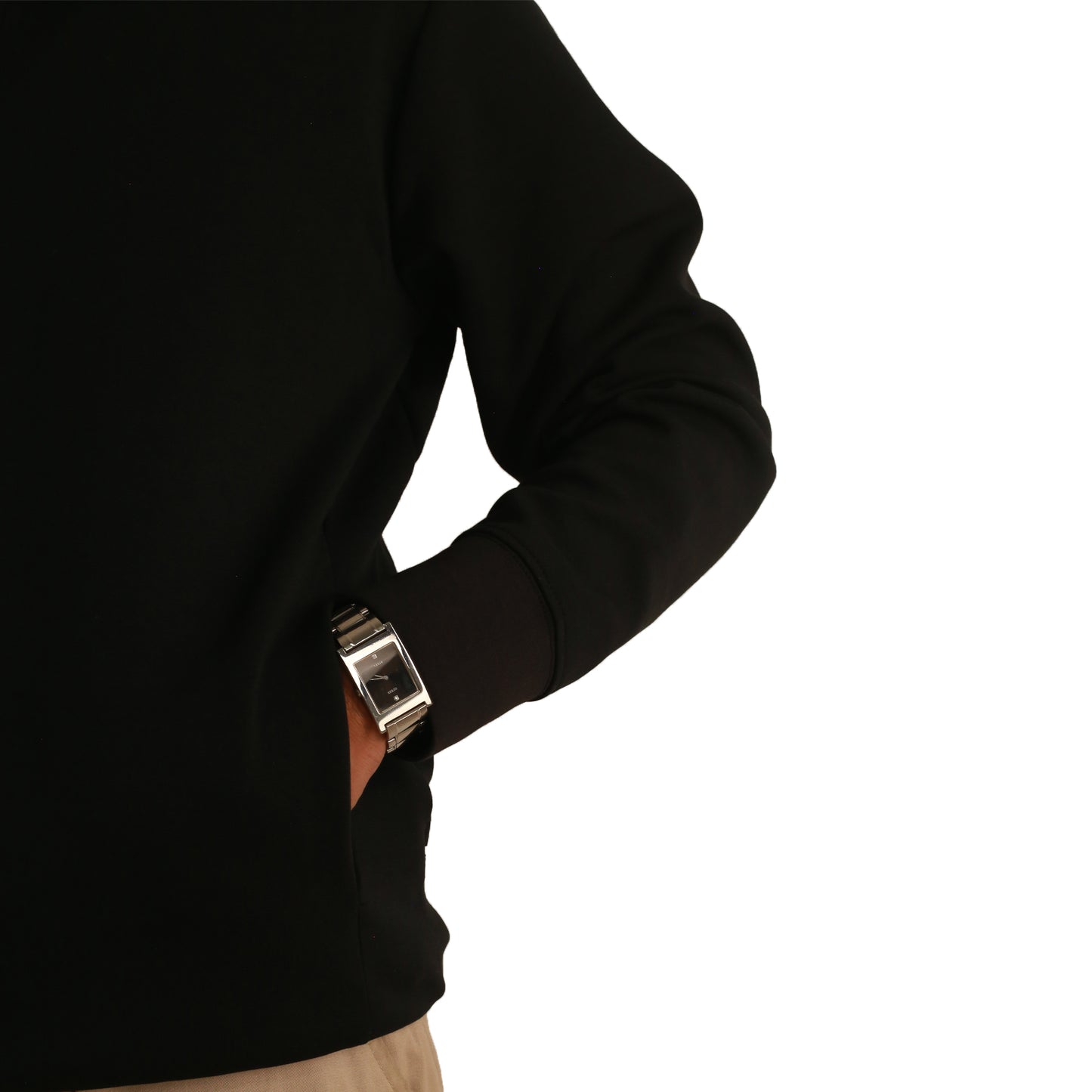 Black Solid Sweatshirt