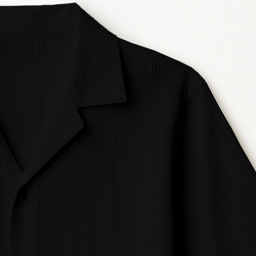 Black Cuban Rayon Shirt (CRS-2)