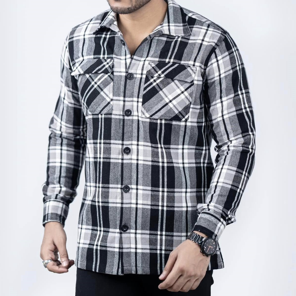 Black & ash flannel shackets
