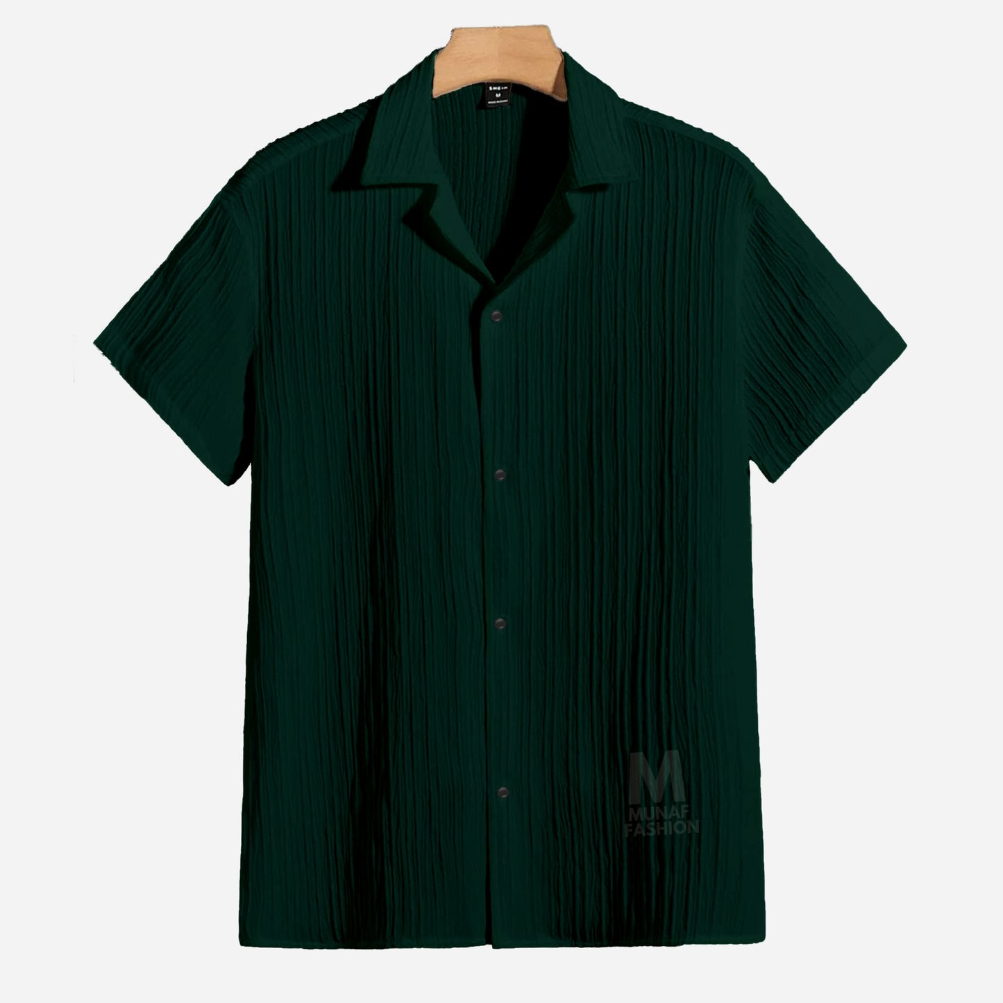 Bottle-green Cuban Viscose Shirt (CVS-5)