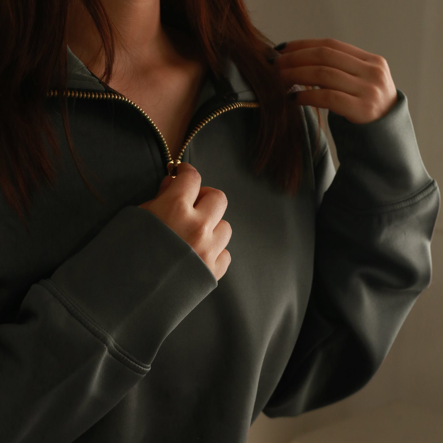 Grey Solid Sweatshirt