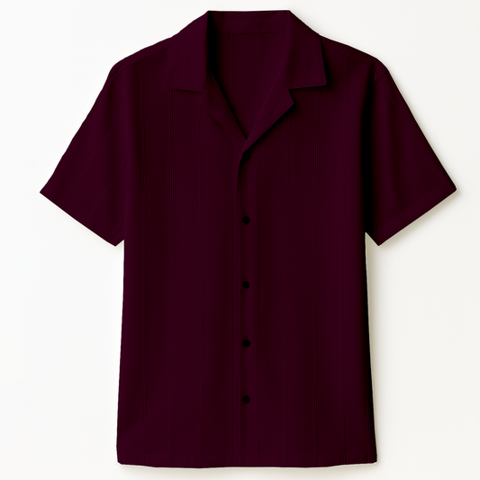 Magenta Cuban Rayon Shirt (CRS-5)