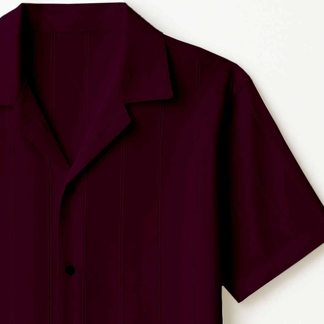 Magenta Cuban Rayon Shirt (CRS-5)