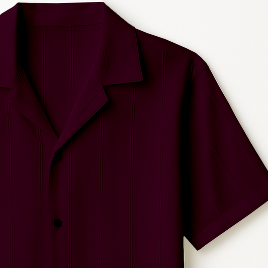 Magenta Cuban Rayon Shirt (CRS-5)