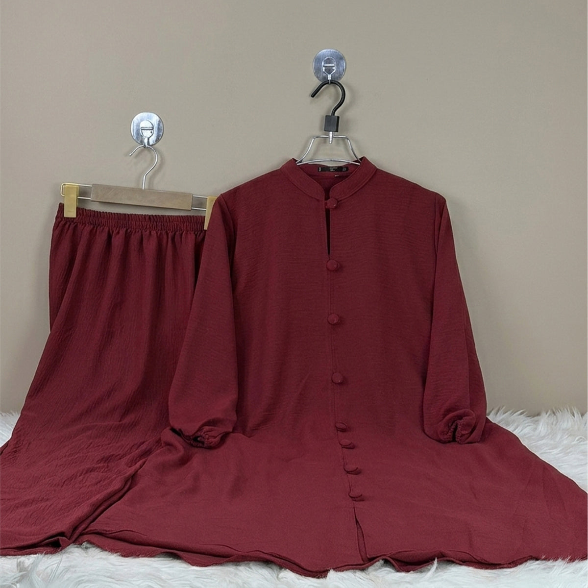 Maroon Thai Cotton Co-ord Set (TCS-4)