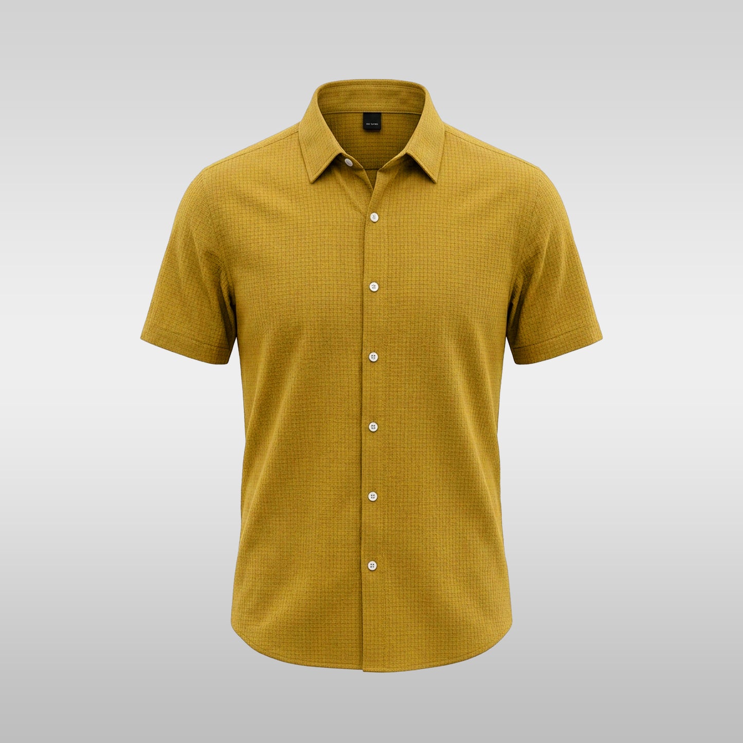 Mustard Short-sleeve Textured Shirt (SFS-1)