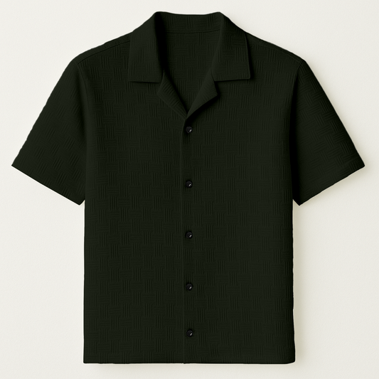Olive Cuban Popcorn Stripe Shirt