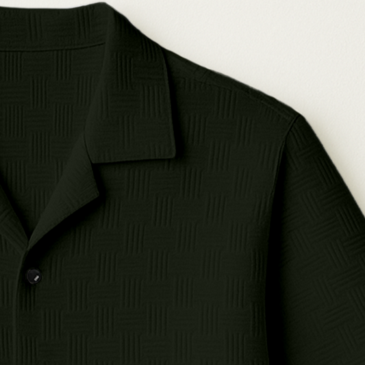 Olive Cuban Popcorn Stripe Shirt