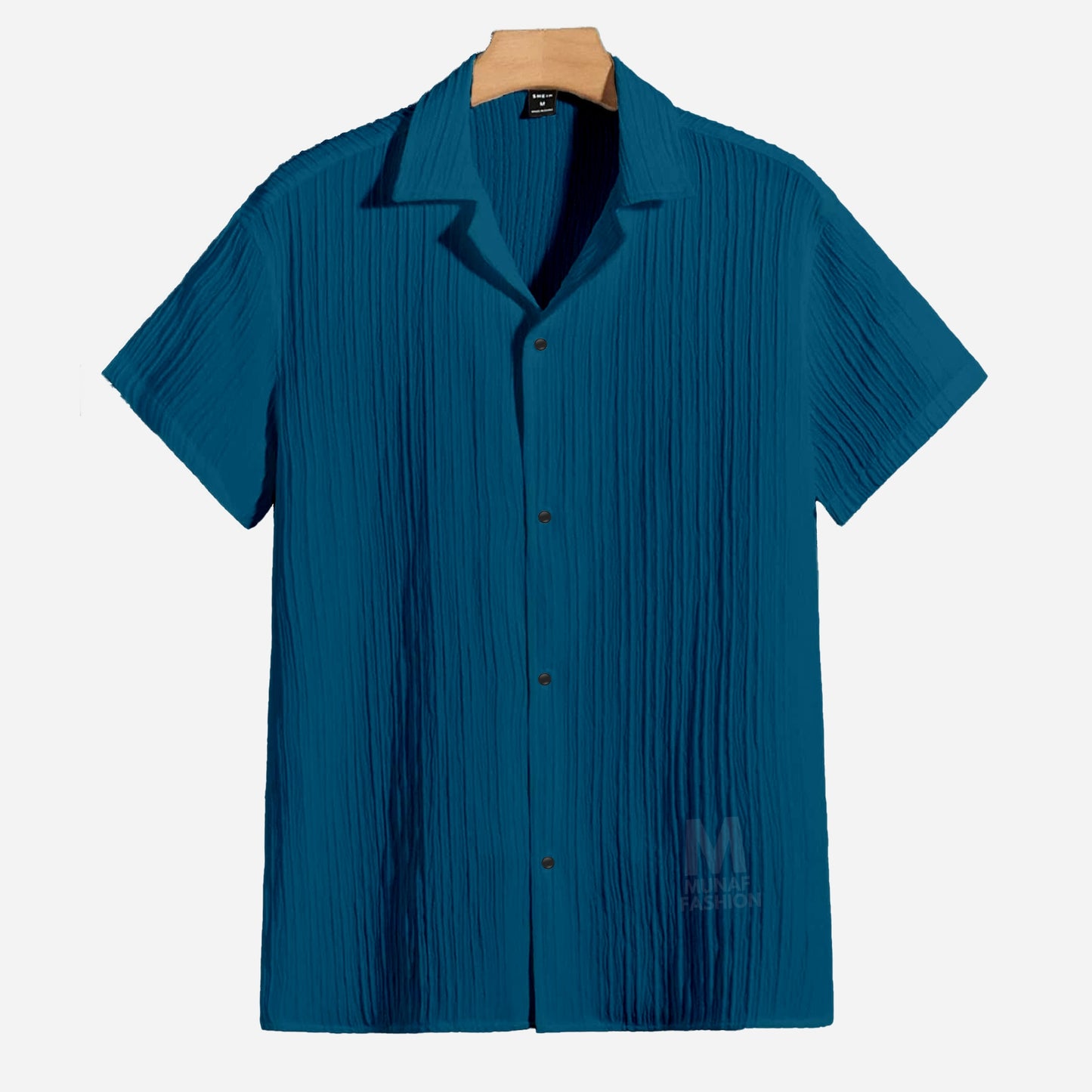 Petrol-blue Cuban Viscose Shirt (CVS-10)