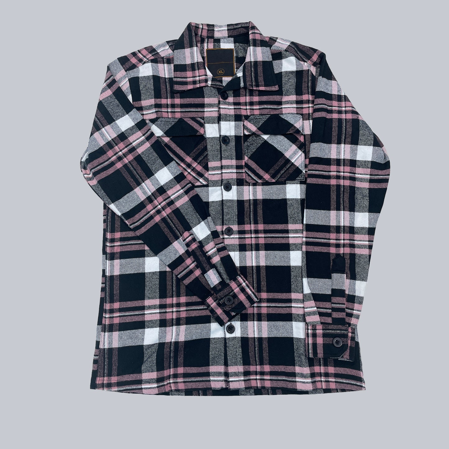 Pink & black flannel shackets