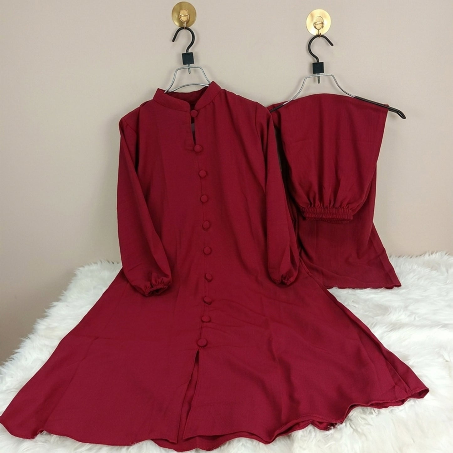 Red Thai Cotton Co-ord Set (TCS-6)