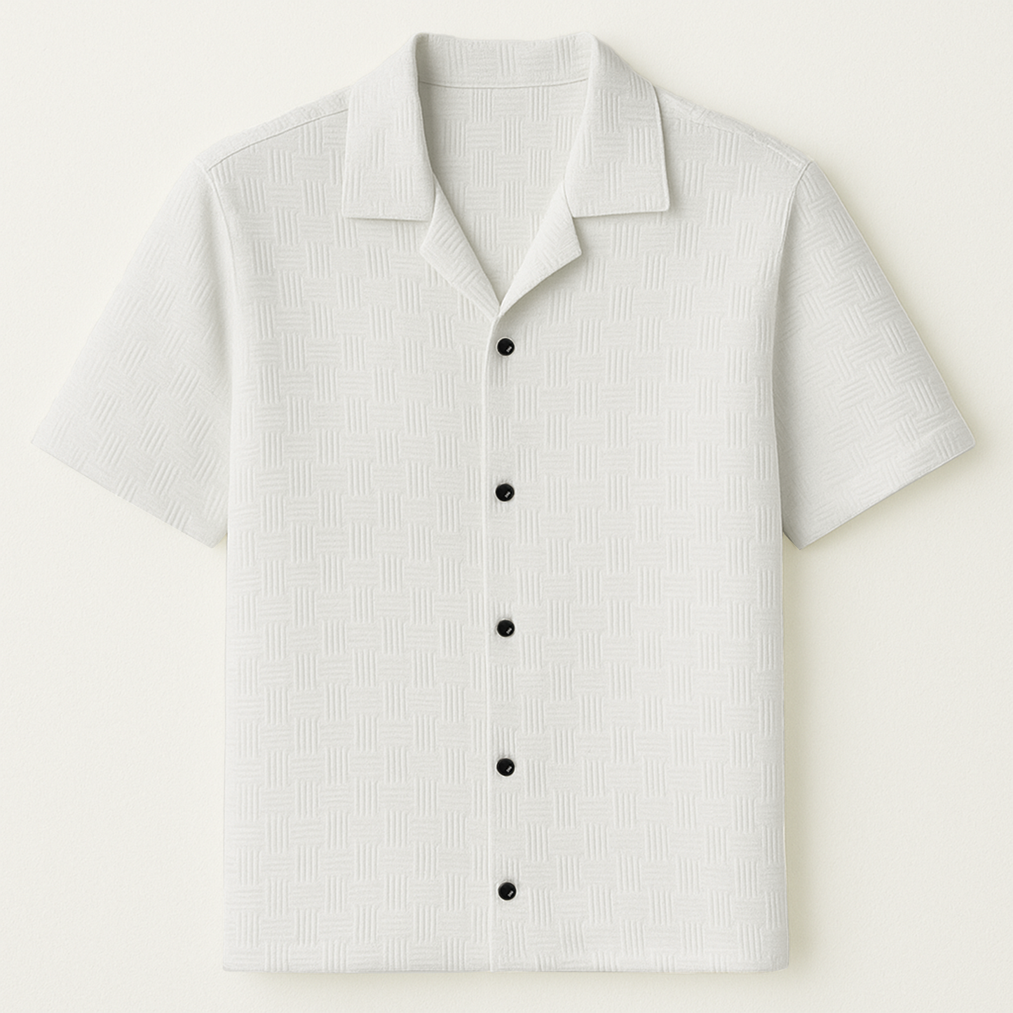 White Cuban Popcorn Stripe Shirt