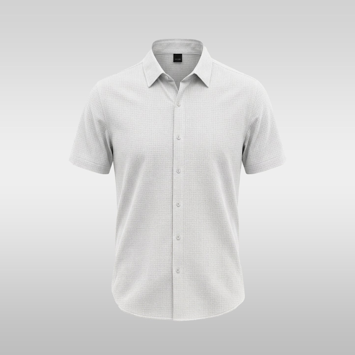 White Short-sleeve Textured Shirt (SFS-10)