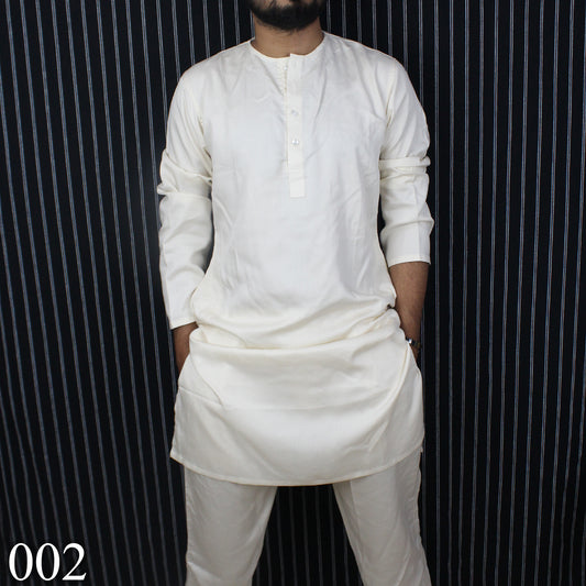 White Panjabi & Pajama Set