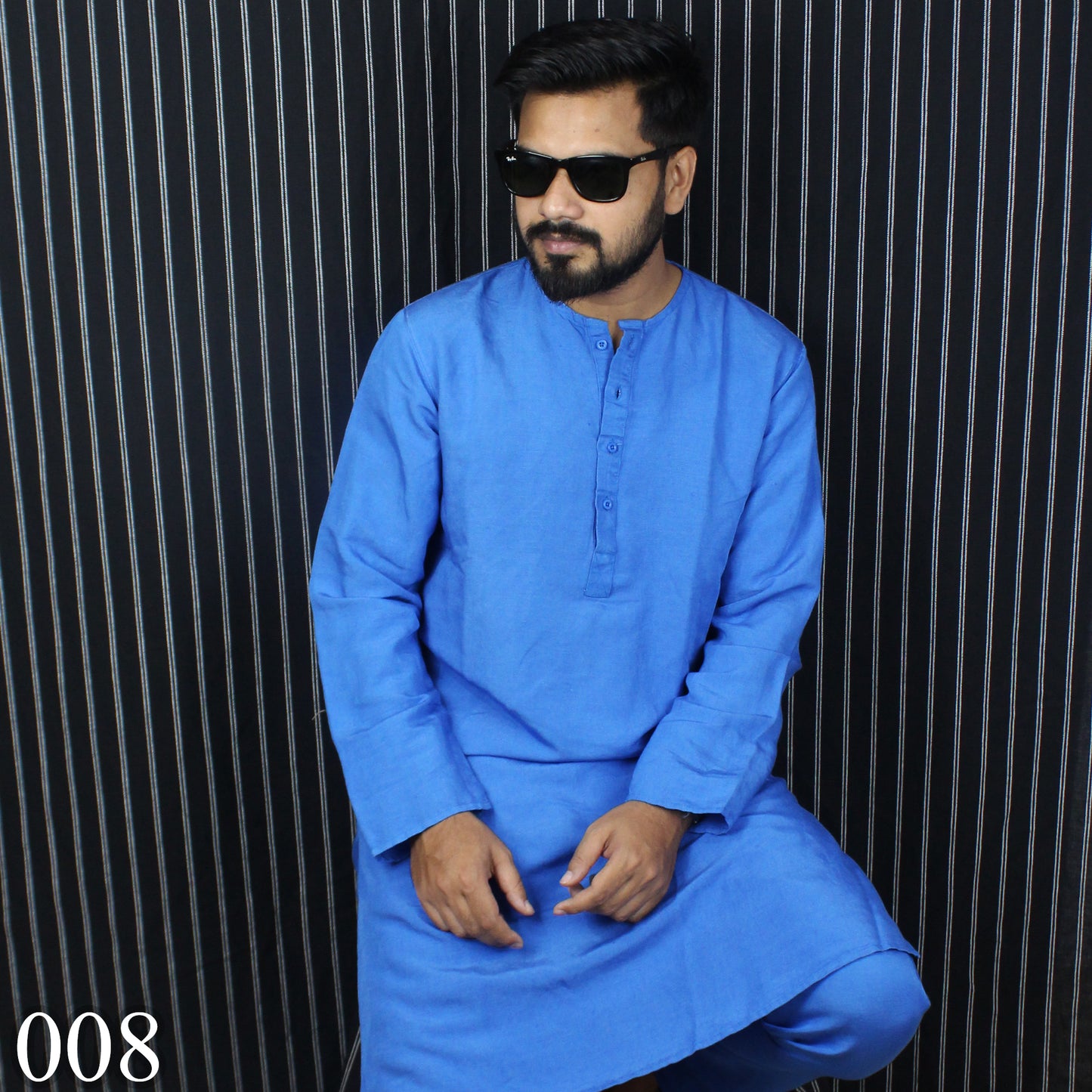 Royal-blue Panjabi & Pajama Set