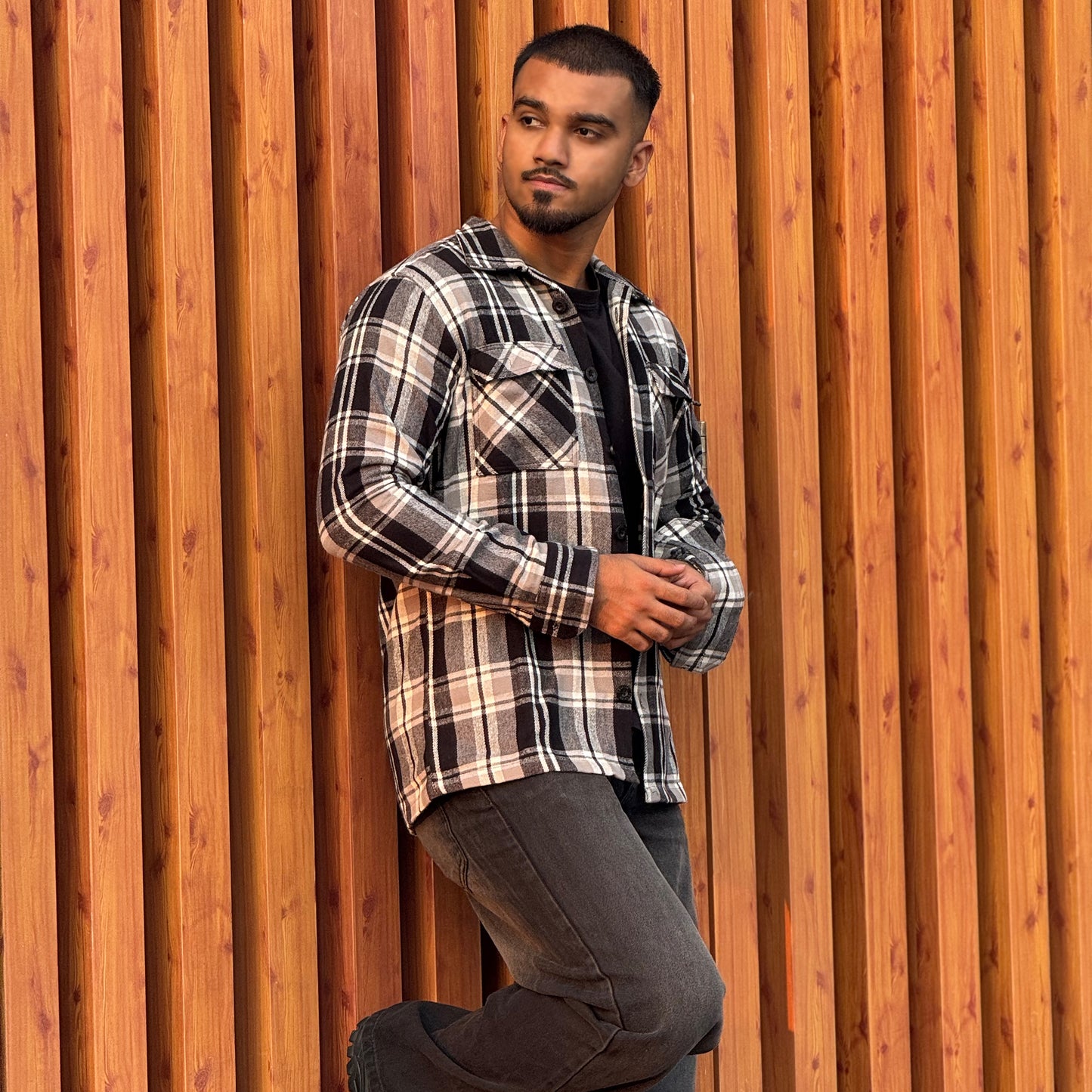 Black Flannel Shacket