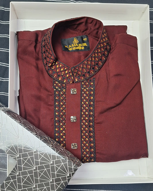 Maroon Classic Panjabi