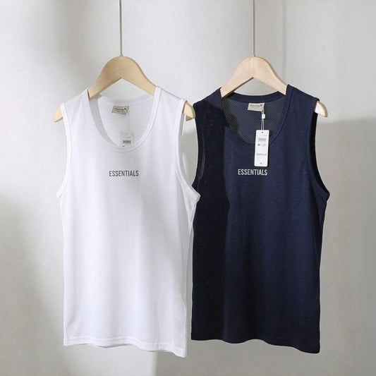 White & Navy Tank Top Set