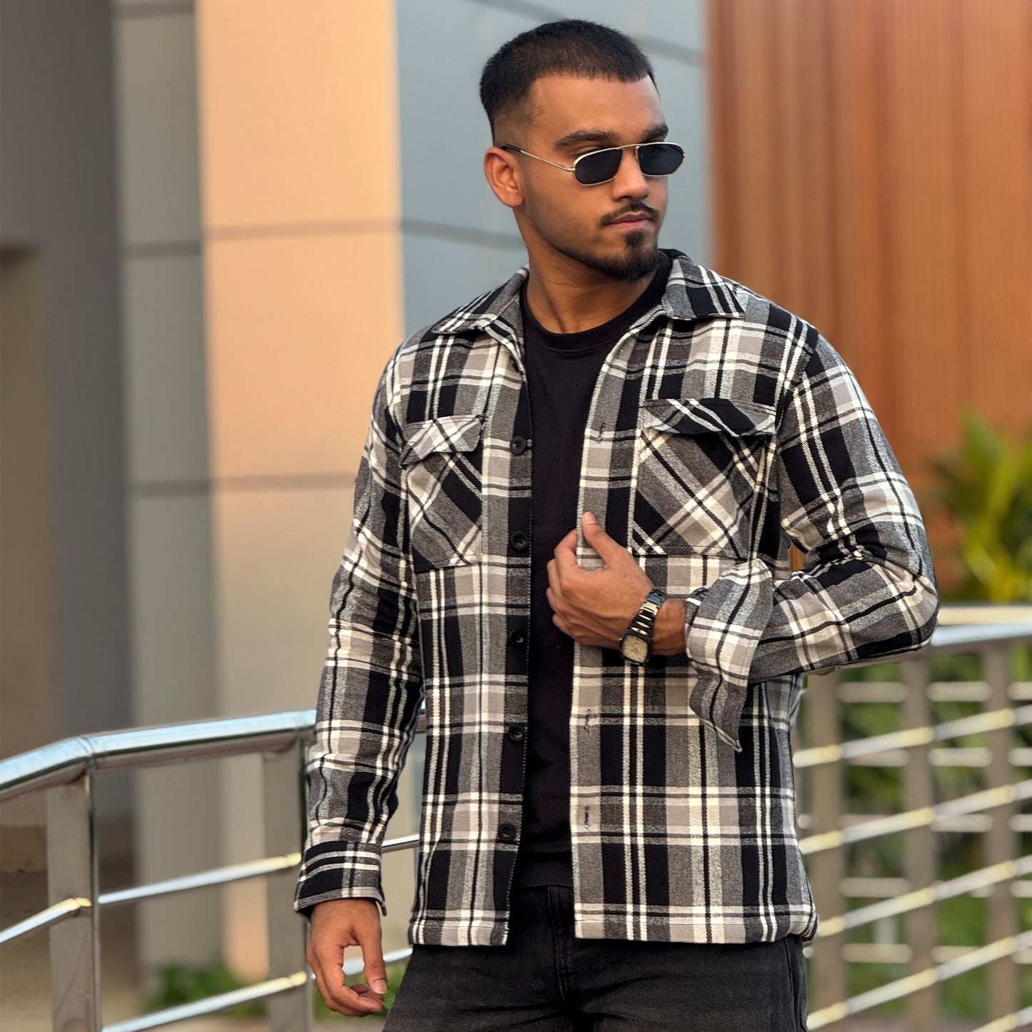 Black Flannel Shacket