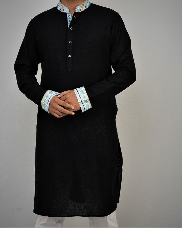 Black Embroidered Panjabi