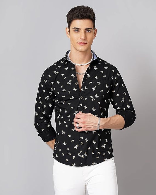 Black Floral Shirt