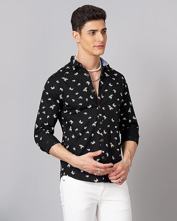 Black Floral Shirt