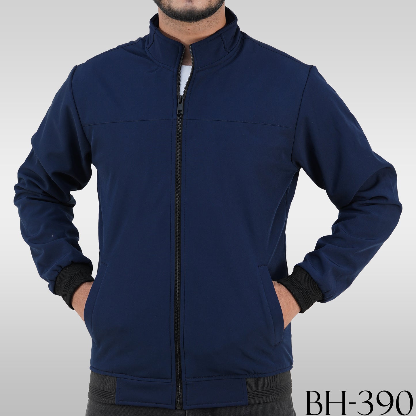 Navy-blue Bonded Jacket