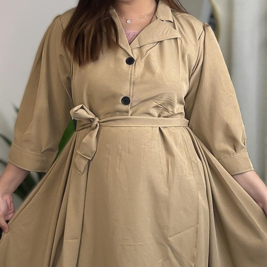Beige Tie-waist Gown (TWG-5)