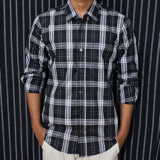 Black Checkered Full Shirt