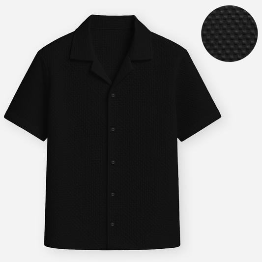 Black Cuban Dotted Shirt (CDS-2)
