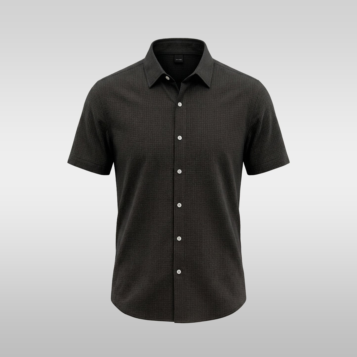 Black Short-sleeve Textured Shirt (SFS-11)