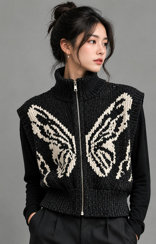Women's Zip-up Knit Vest