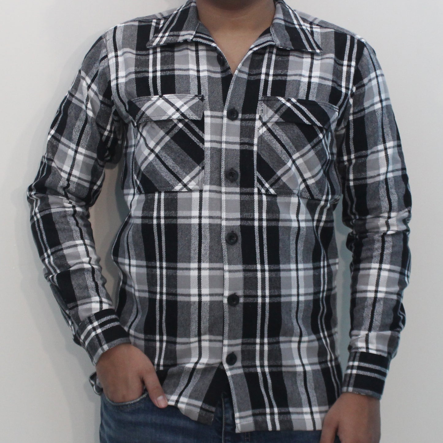 Black and ash flannel shirt