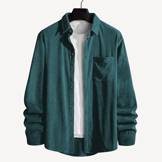 Bottle-green cord shirt