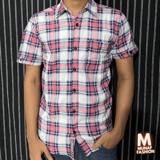 Magenta check shirt