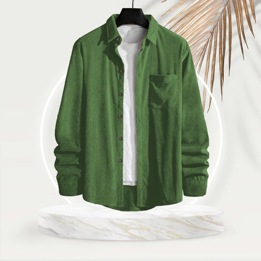 Green cord shirt