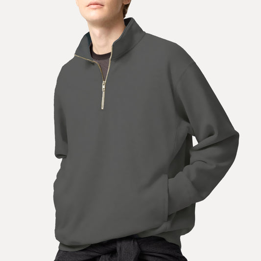 Grey Solid Sweatshirt