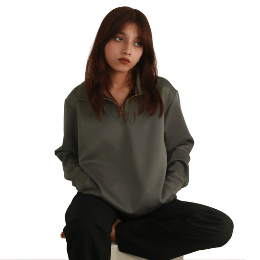 Grey Solid Sweatshirt