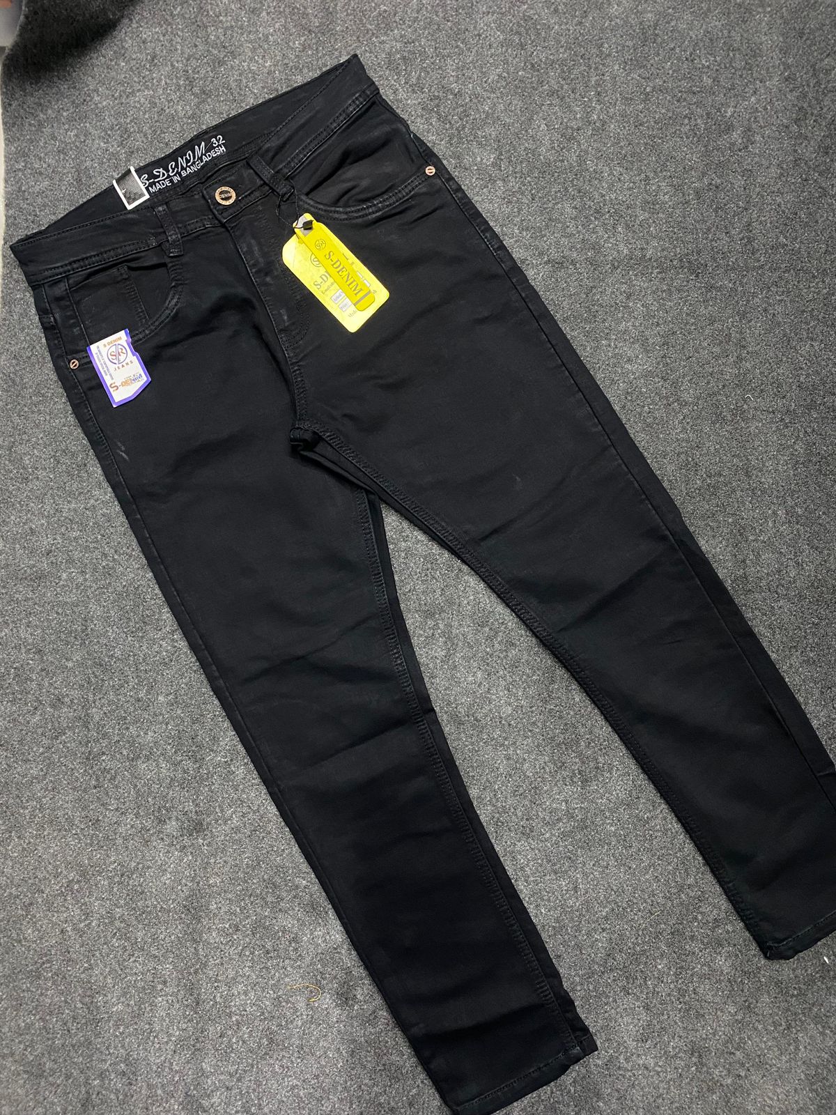 Black denim jeans