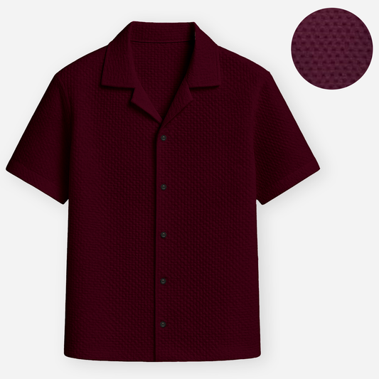 Maroon Cuban Dotted Shirt (CDS-6)
