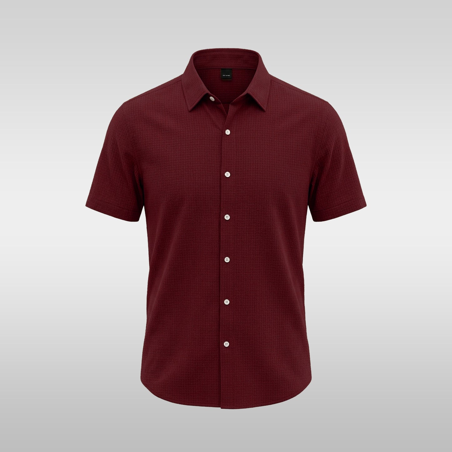Maroon Short-sleeve Textured Shirt (SFS-6)