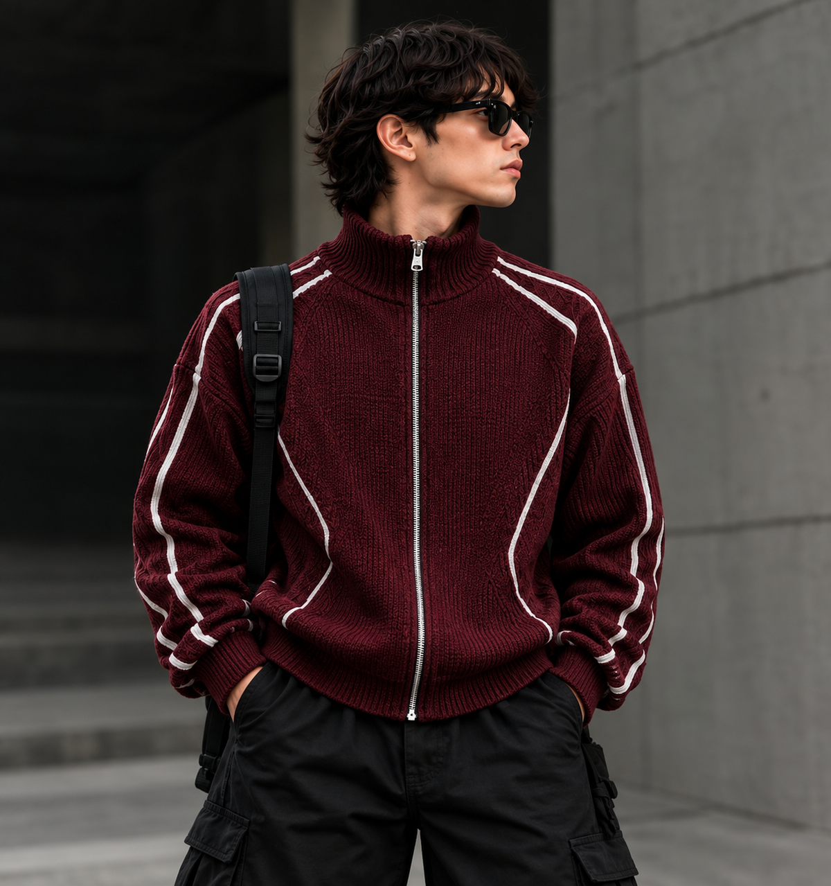 Urban Stripe Knit Jackets